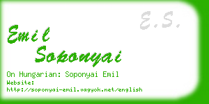 emil soponyai business card